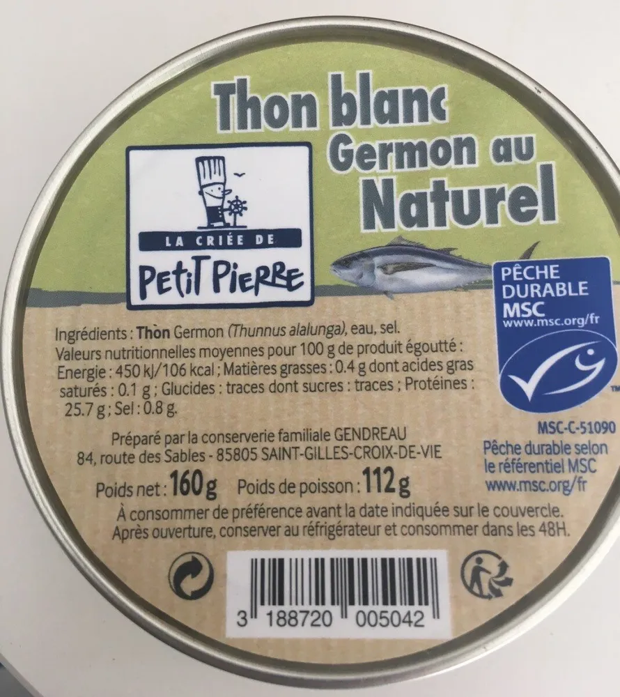 Thon germon au naturel
