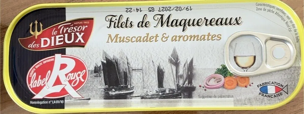 Filets de maquereaux au muscadet et aromate Le Trésor des Dieux