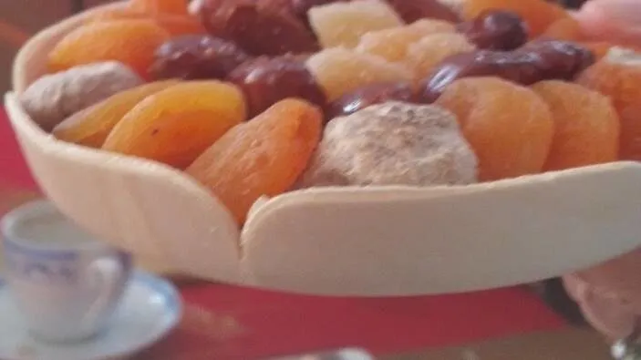 Corbeille ronde de fruits sec