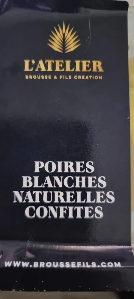 Poires blanches naturelles confites