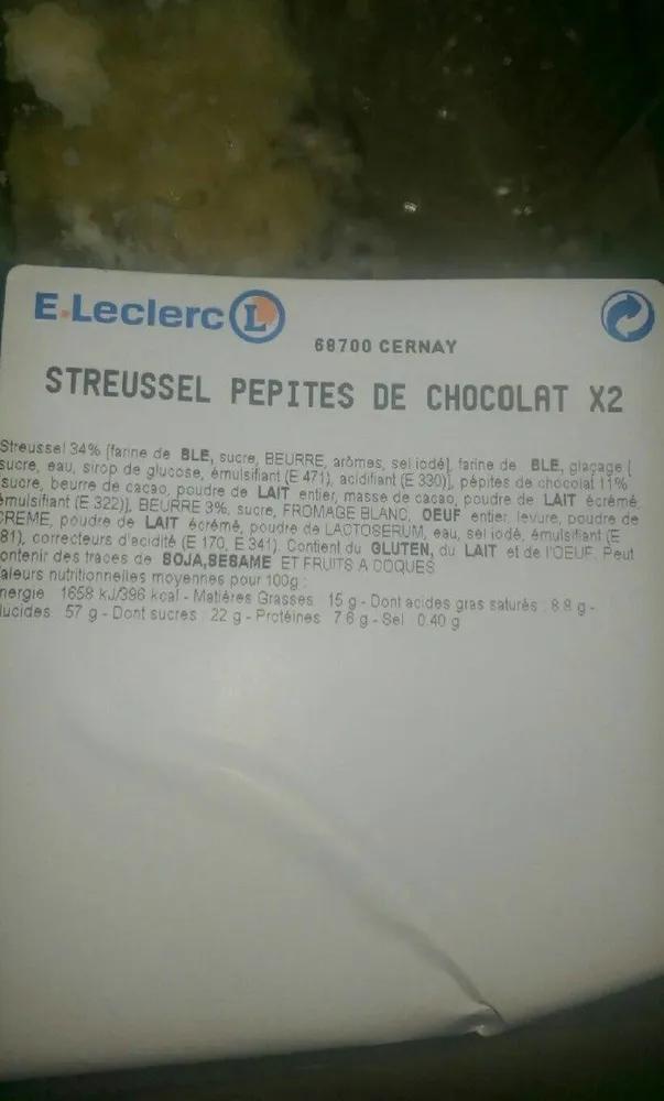 Streusel pepite de chocolat