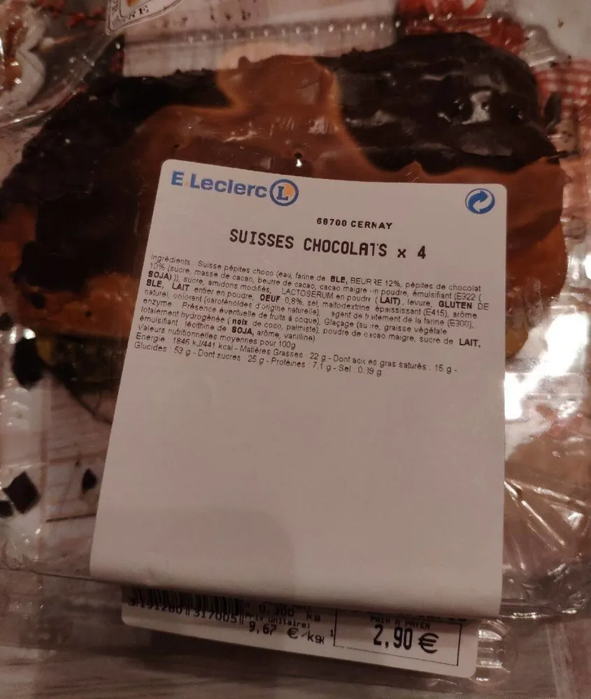Suisses chocolats x4