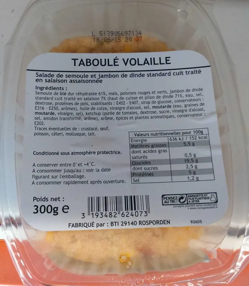 Taboulé volaille