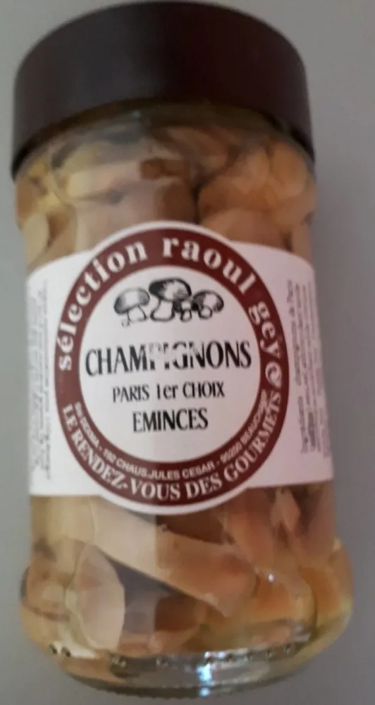 Champignons de paris 1er choix émincés