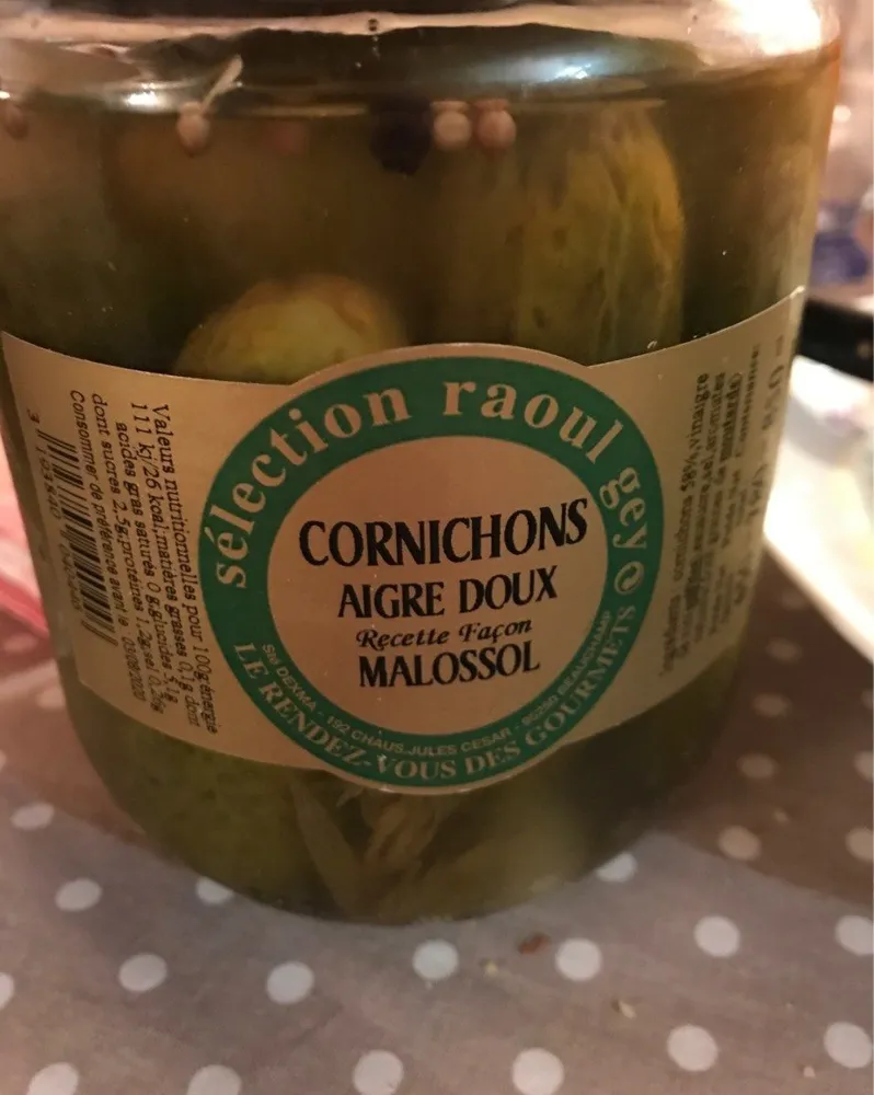 Cornichons aigre doux malossol