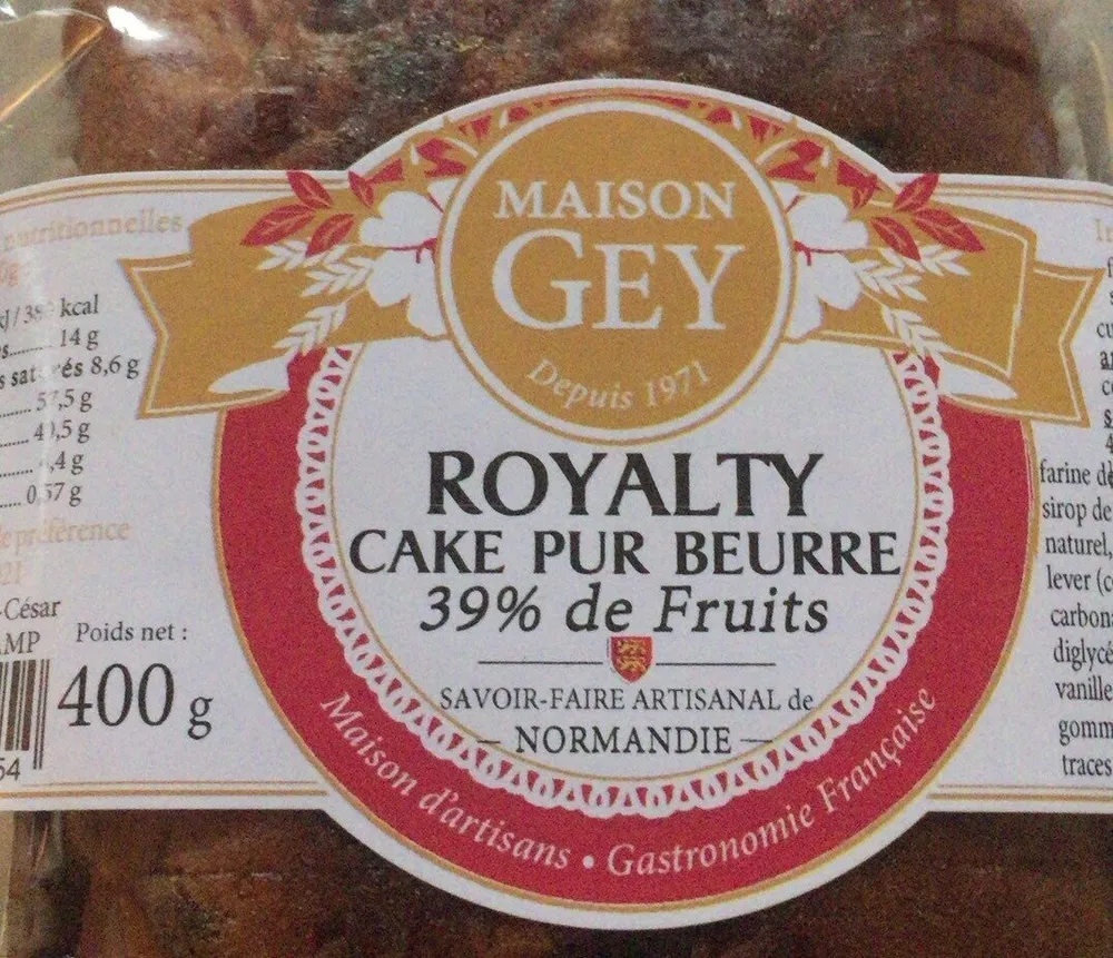 Royalty cake pur beurre