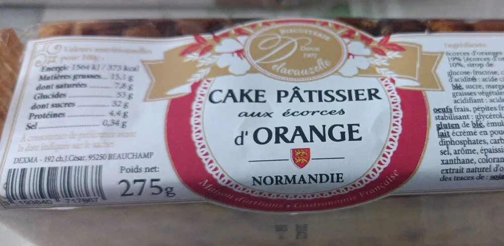 Cake pâtissier aux écorces d'orange