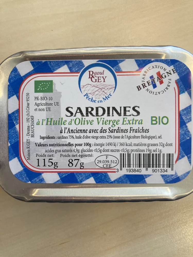 Sardine à l'huile d'Olive Vierge Extra
