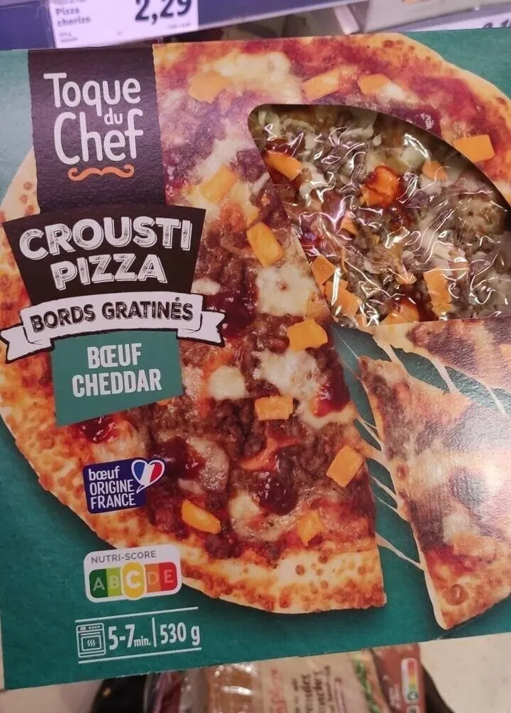Pizza boeuf cheddar