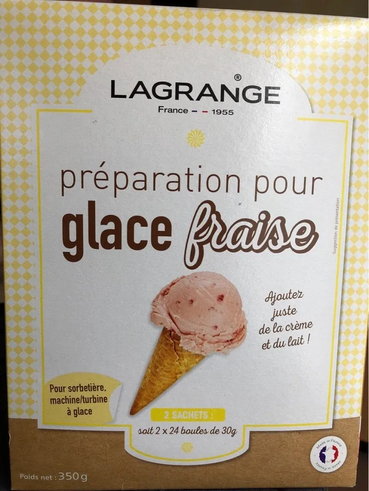 Preparation pour glace fraise
