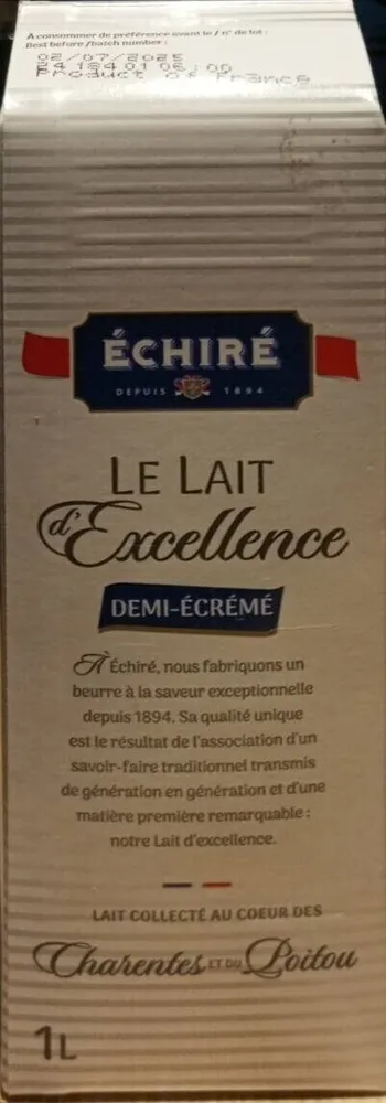 Le Lait d'Excellence DEMI-ÉCRÉMÉ