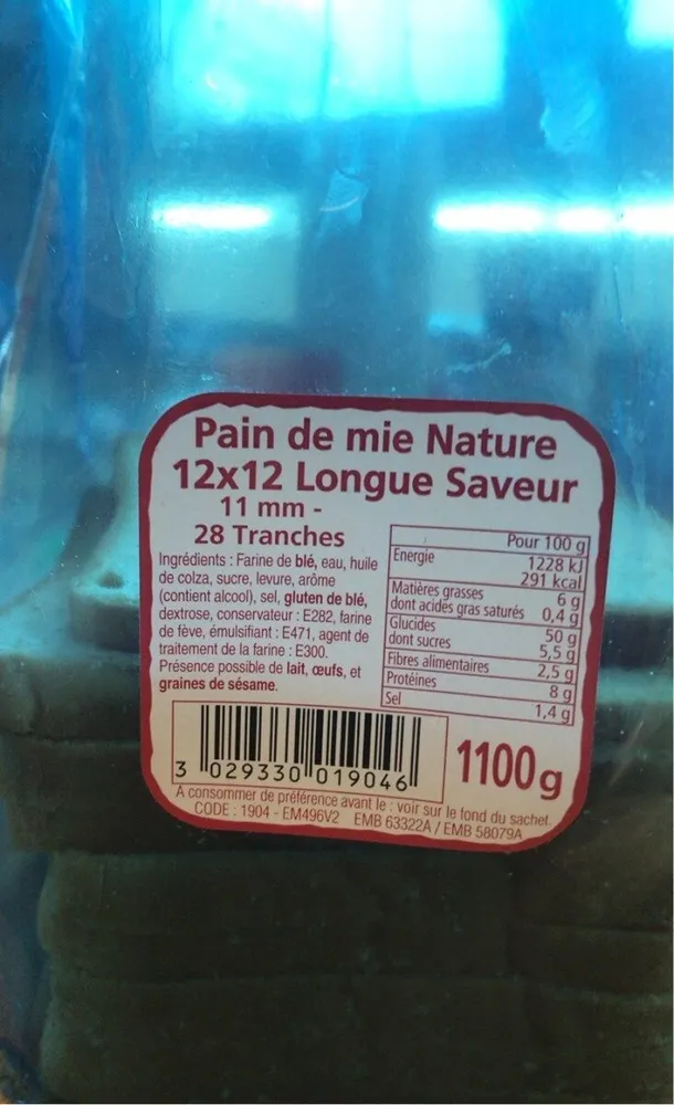 Pain de mie Nature