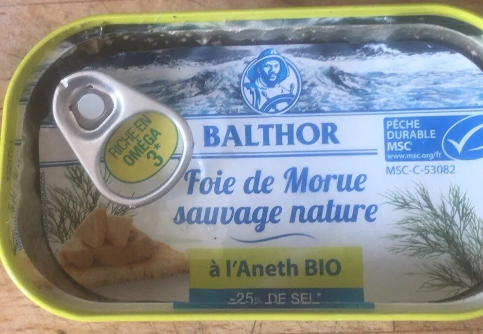 Foie de morue sauvage nature à l’aneth bio