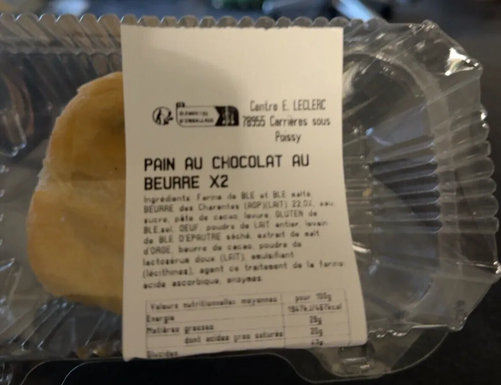 Pain au chocolat au beurre