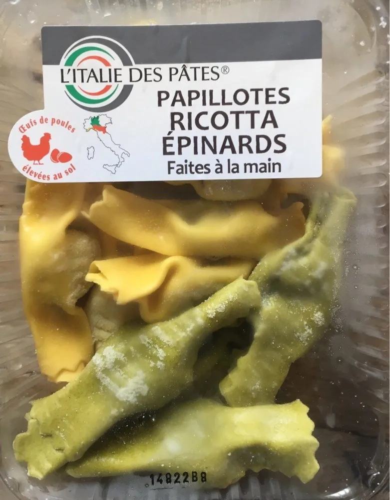 Papilottes ricotta épinards