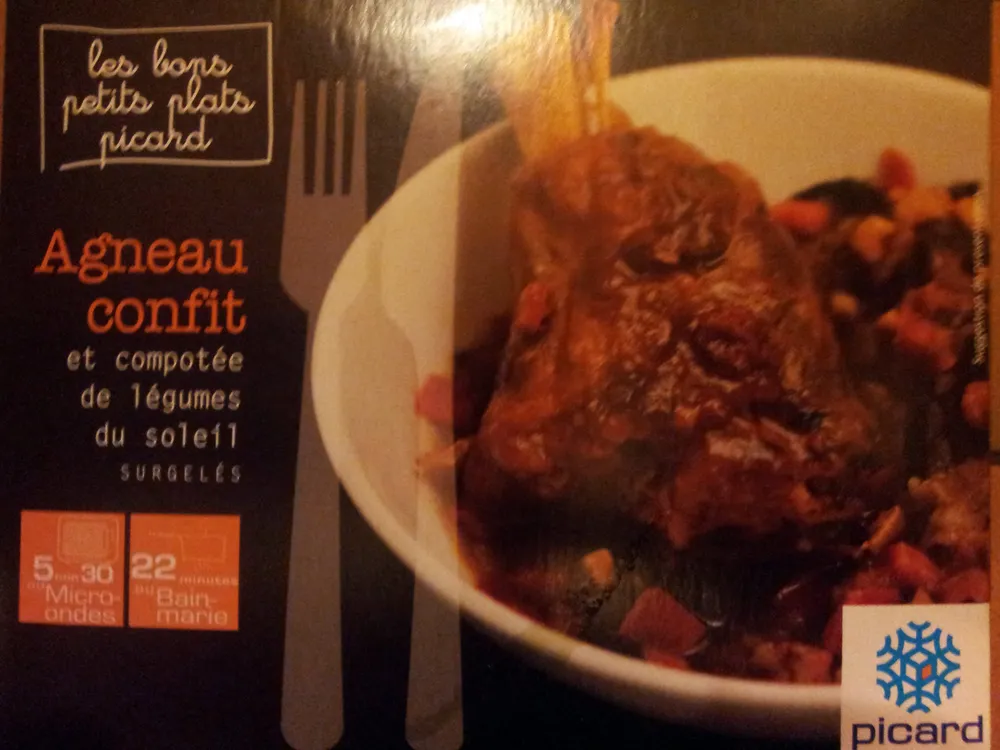agneau confit et compotėe de légumes du soleil
