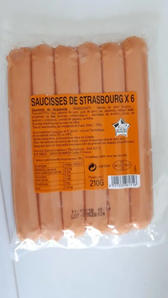 Saucisse de Strasbourg x6