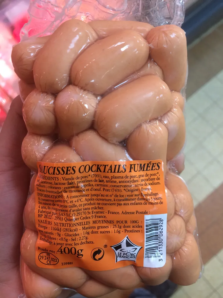 saucisses cocktail fumé