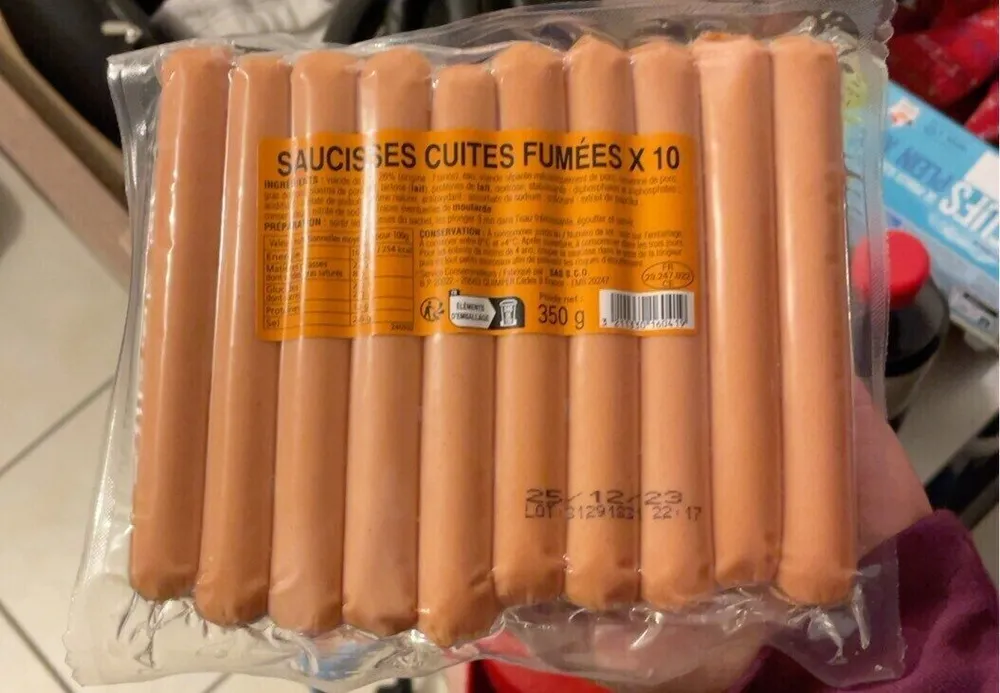 Saucisses cuites fumées