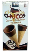 Chucos, cucuruchos crujientes con chocolate