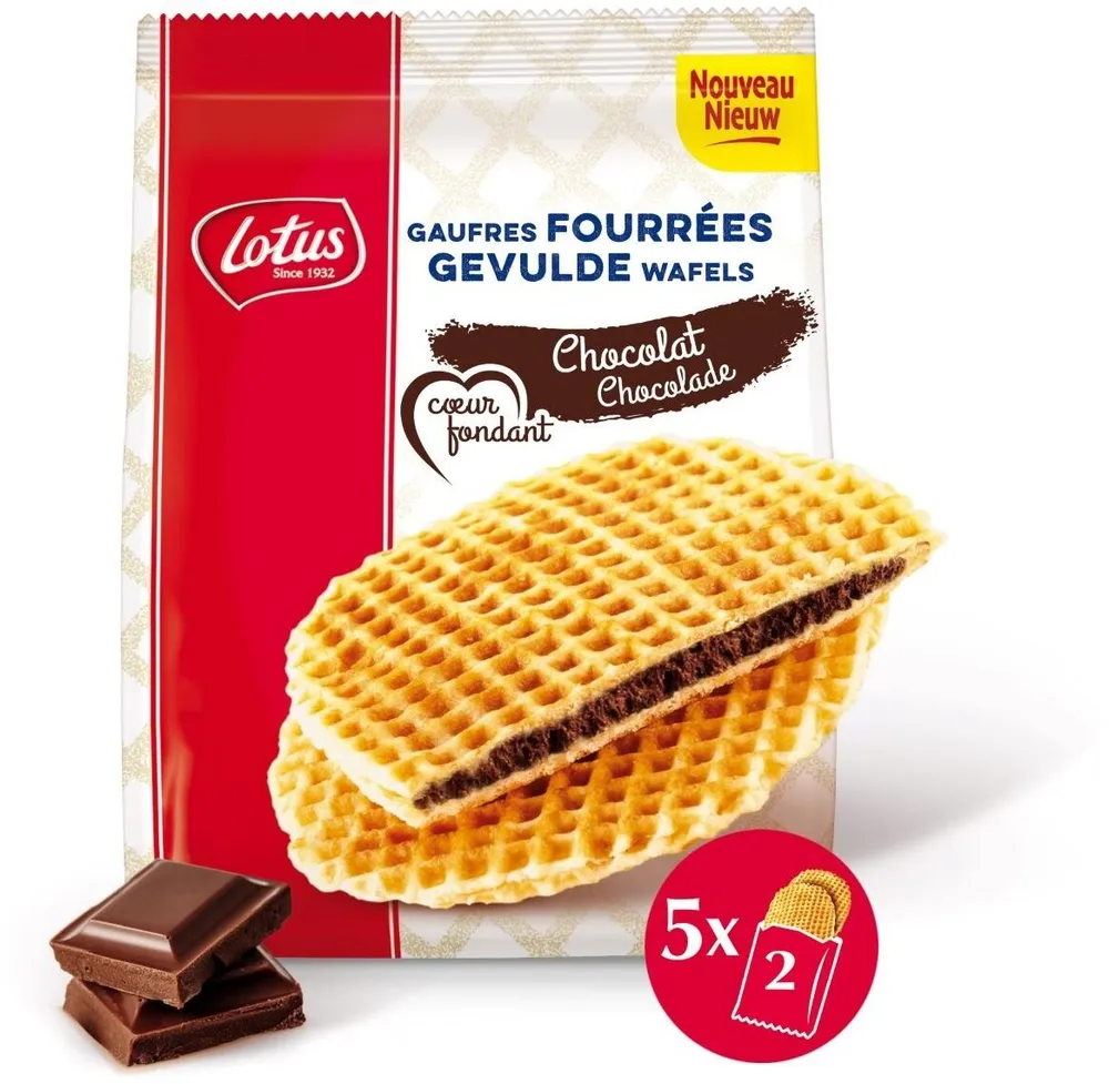 LOTUS Gaufres fourrées coeur fondant - chocolat - 290g (5x2p)