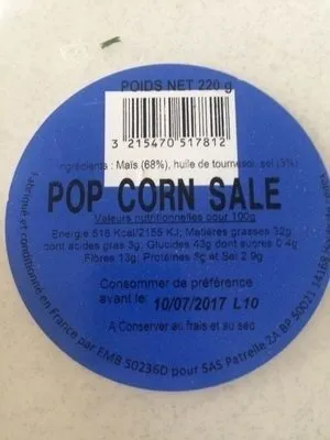 Pop corn salé