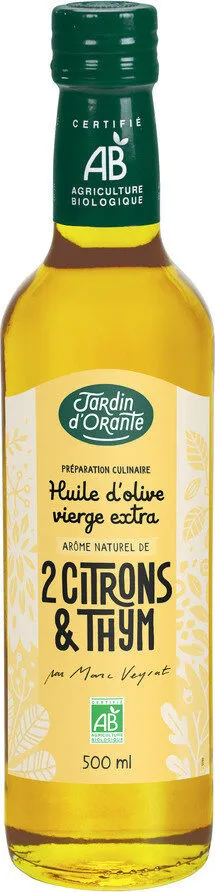 Huile d'olive BIO aromatisée thym 2 citrons