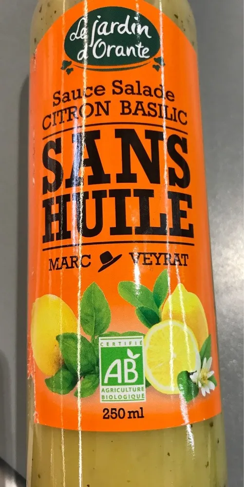 Sauce salade Bio sans huile Citron Basilic 25cl