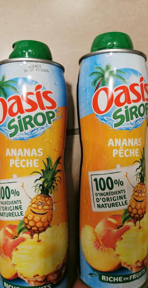 OASIS SIROP ANANAS PECHE 60 CL