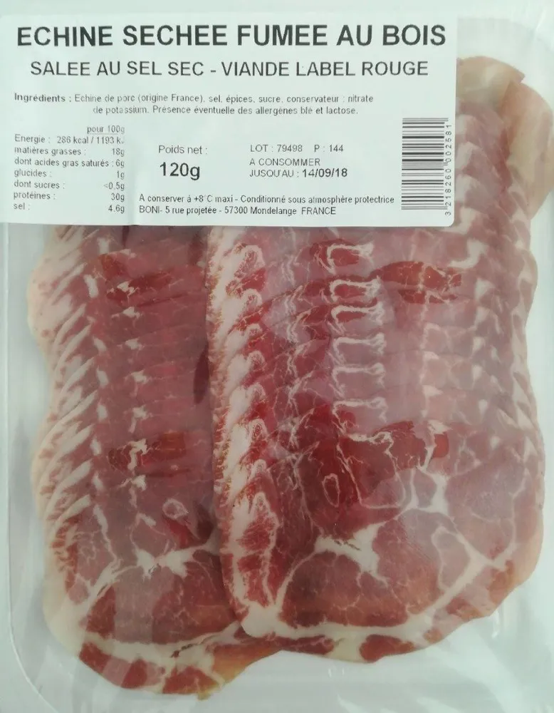 Échine séchée fumee au bois