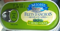 Filets d'anchois roulés aux câpres à l'huile d'olive