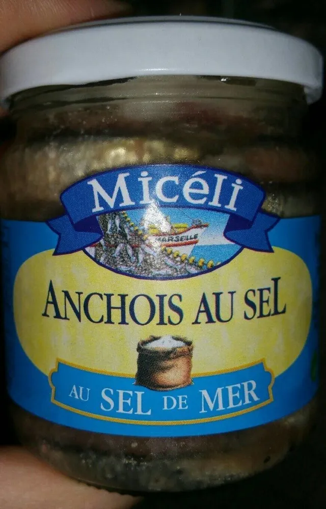 Anchois au sel MICELI, verre de