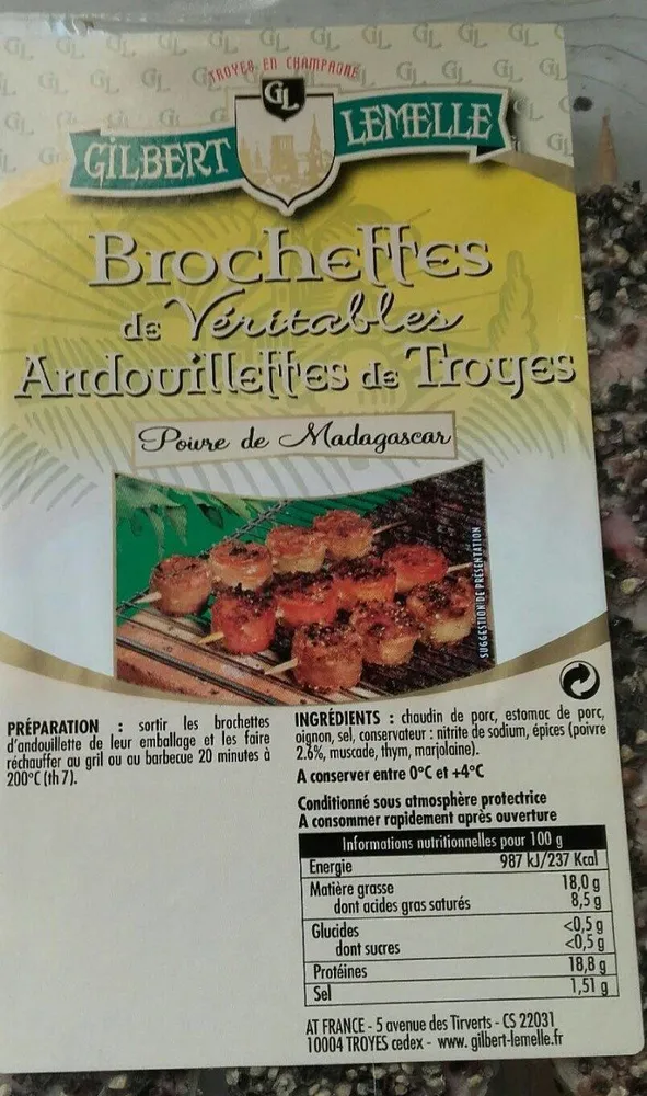 Brochettes veritable andouillette de Troyes