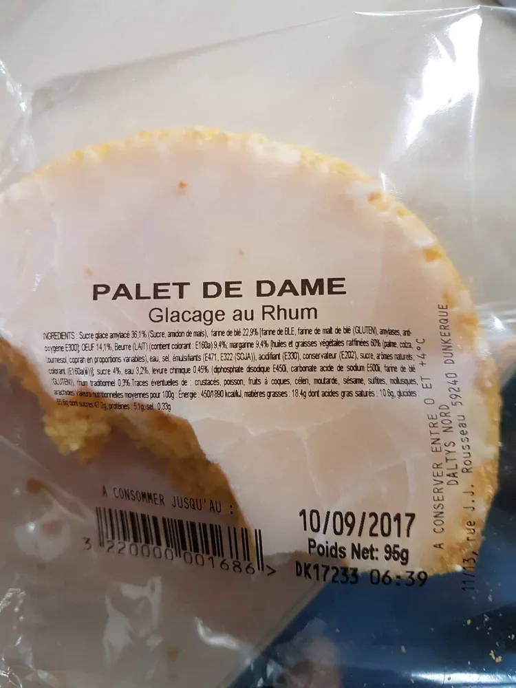 Palet de Dame - glaçage au rhum