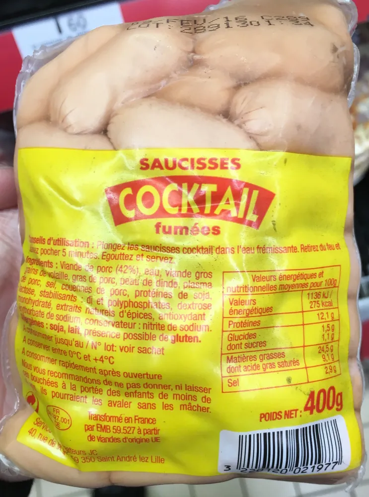 Saucisses cocktail fumées