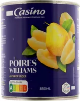 Poires Williams au sirop léger