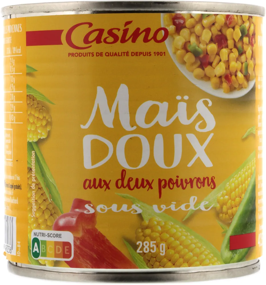 Maïs doux aux 2 poivrons