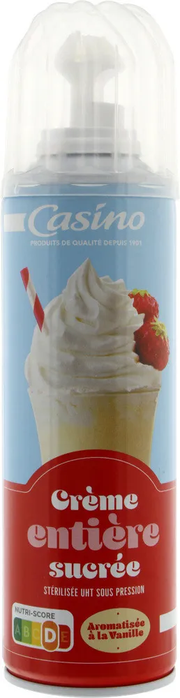 Crème sucrée aromatisée vanille