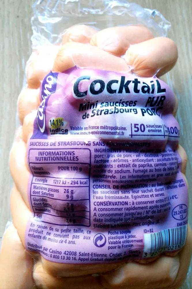 Cocktails mini saucisses de Strasbourg pur porc