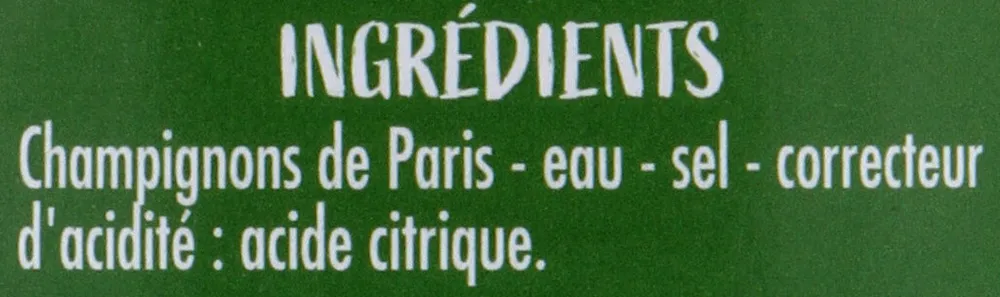Champignons de Paris 1er choix émincés