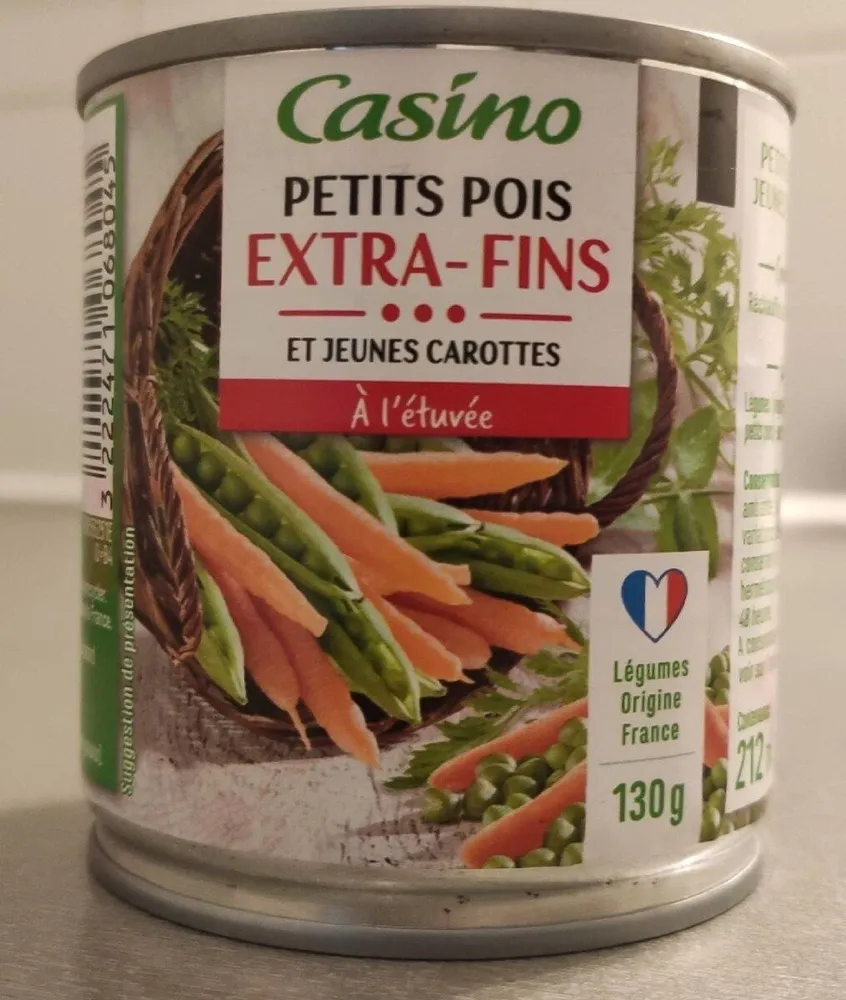 Petits pois et jeunes carottes à l'étuvée extra fins