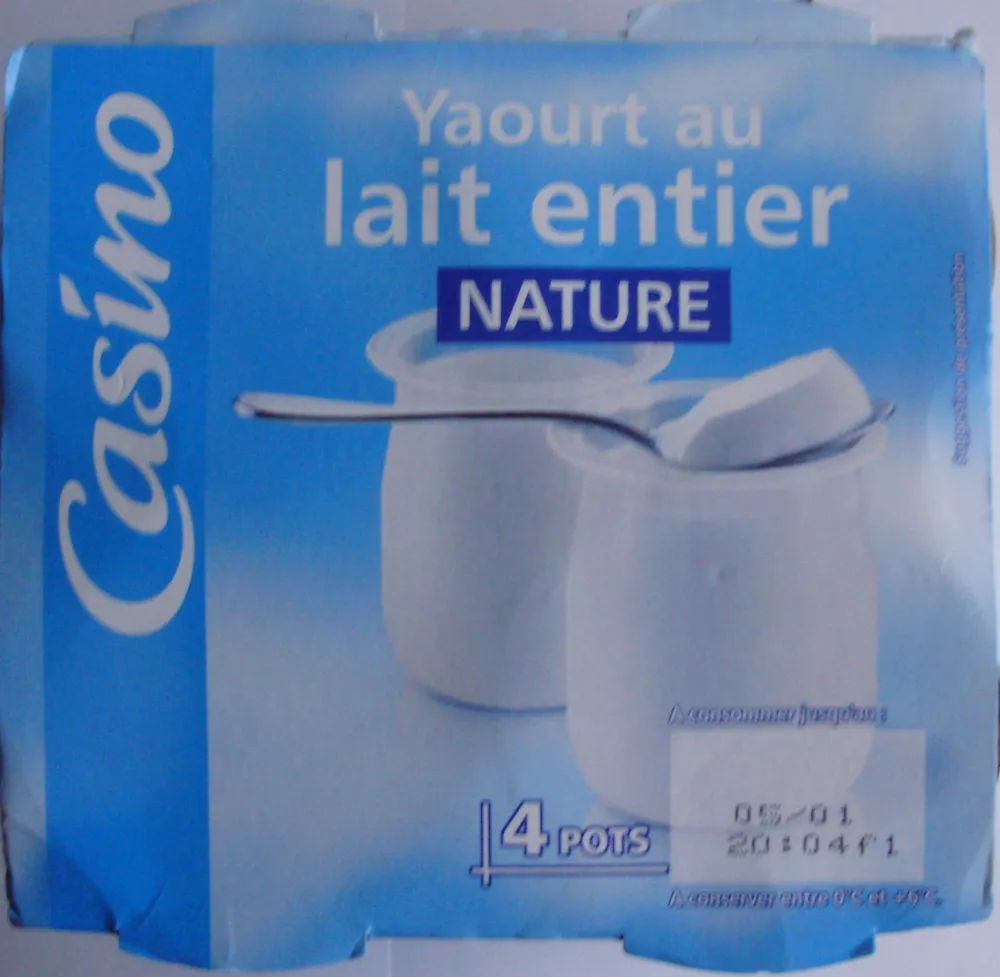 Yaourt au lait entier Nature (4 Pots)