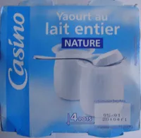 Yaourt au lait entier Nature (4 Pots)
