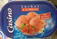 Sorbet fraise morceaux de fraise