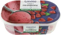 Sorbet framboise avec morceaux de framboise