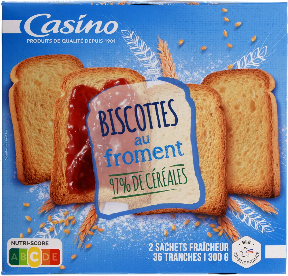 Biscottes au froment 36 Tranches