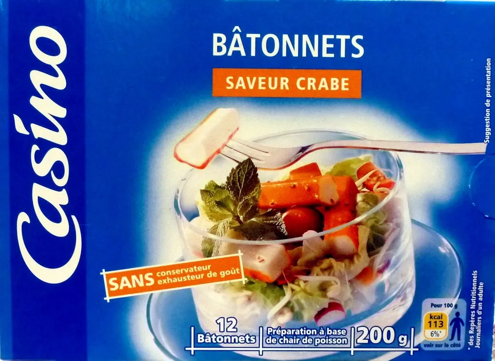 Bâtonnets de surimi saveur crabe