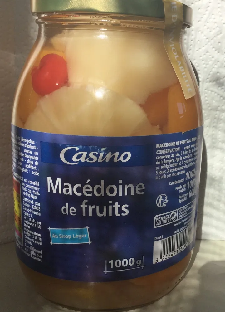 Macédoine de fruits au sirop léger