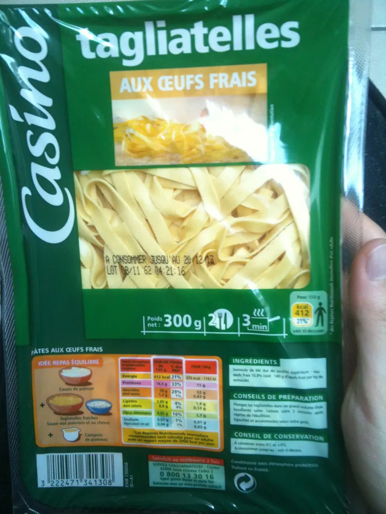 Tagliatelles aux Œufs Frais