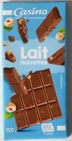 Chocolat superieur au lait et aux noisettes